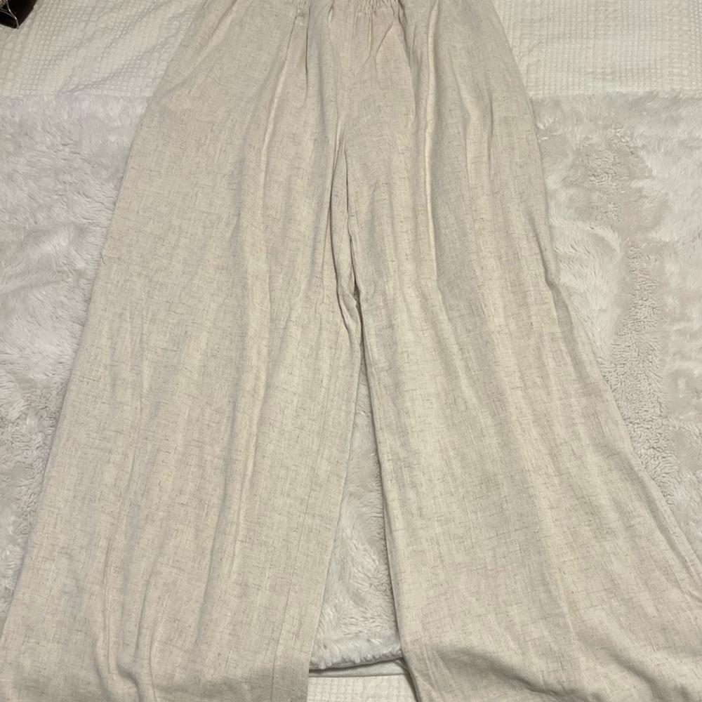 Linen Wide-Leg Pants